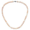 Sterling Silver Rhodium-plated 8-9mm Multi-color Near-Round Freshwater Cultured Pearl 18 inch Necklace