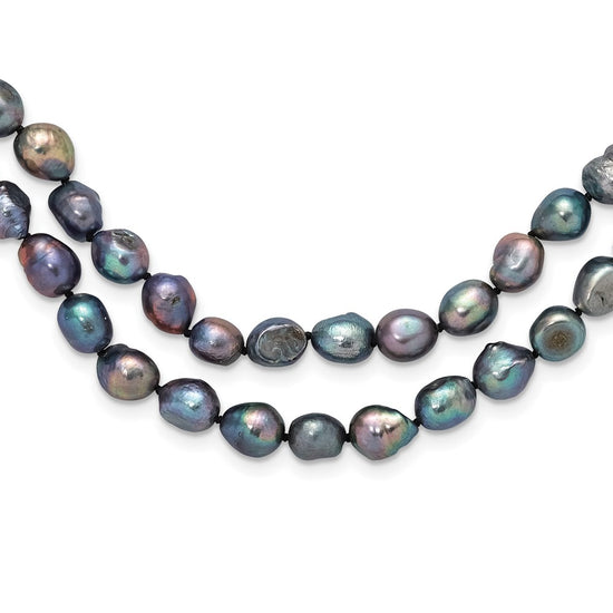 9-10mm Black Baroque Freshwater Cultured Pearl Endless 64 inch Necklace