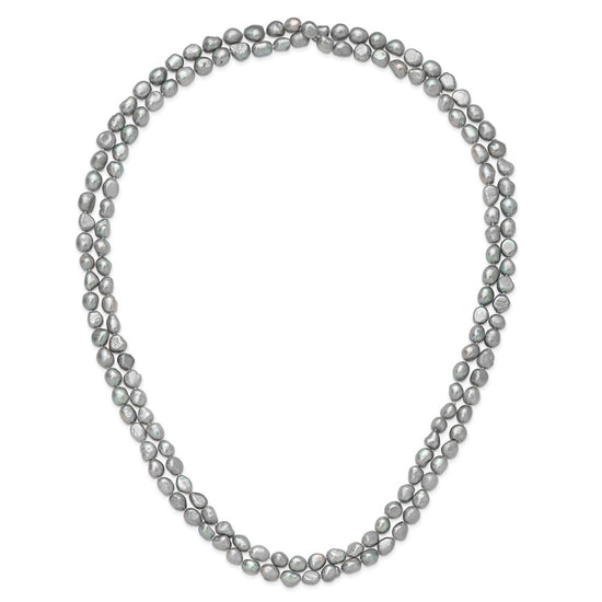 9-11mm Grey Baroque Freshwater Cultured Pearl Endless 64 inch Necklace