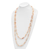 9-11mm White, Pink and Purple Baroque Freshwater Cultured Pearl Endless 64 inch Necklace