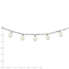 Sterling Silver Rhodium-plated 7-8mm White Teardrop Freshwater Cultured Pearl 7-Station 17.5 inch Necklace
