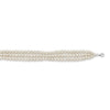 Sterling Silver Rhodium-plated 5-6mm White Semi-Round Freshwater Cultured Pearl 14 inch with 1.5 inch Choker