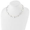 Sterling Silver Rhodium-plated 12-13mm White Coin Freshwater Cultured Pearl 13-station 18 inch Necklace
