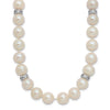 Sterling Silver Rhodium-plated 9-10mm White Near-Round Freshwater Cultured Pearl and CZ 18 inch Necklace