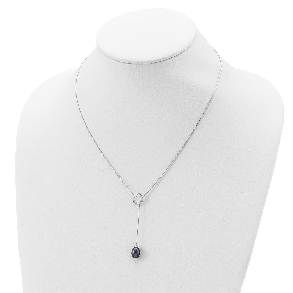 Sterling Silver FWC Pearl Heart Drop Necklace
