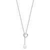 Sterling Silver FWC Pearl Heart Drop Necklace