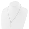 Sterling Silver FWC Pearl Heart Drop Necklace