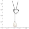 Sterling Silver FWC Pearl Heart Drop Necklace
