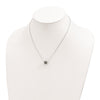 Sterling Silver Rhodium-plated 8-9mm Black Semi-Round Tahitian Saltwater Cultured Pearl 17 inch Necklace