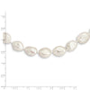 Sterling Silver Rhodium-plated 11x14mm White Keshi Freshwater Cultured Pearl 18 inch Necklace