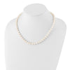 Sterling Silver Rhodium-plated 7-8mm White Near-Round Freshwater Cultured Pearl 18 inch Necklace, Stretch Bracelet and Button Post Earrings Set