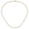 Sterling Silver Rhodium-plated 7-8mm White Near-Round Freshwater Cultured Pearl 18 inch Necklace, Stretch Bracelet and Button Post Earrings Set