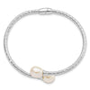 Sterling Silver Rhodium-plated 8-9mm White Rice Freshwater Cultured Pearl Hinged Bangle