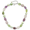 Sterling Silver Amethyst, Green Pearl and Prehnite 2in ext Necklace
