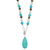 Sterling Silver Jade, Howlite, Recon Magnesite, Quartz Necklace