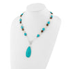 Sterling Silver Jade, Howlite, Recon Magnesite, Quartz Necklace