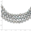 7-8mm Grey Near-Round Freshwater Cultured Pearl 76 inch Slip on Necklace