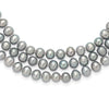 7-8mm Grey Near-Round Freshwater Cultured Pearl 76 inch Slip on Necklace