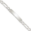 Sterling Silver 8inch Polished Engraveable Figaro Link ID Bracelet