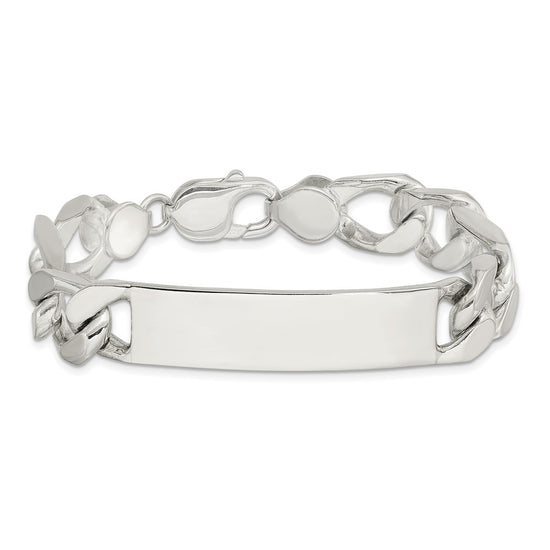 Sterling Silver 8.5 inch Polished Engraveable Figaro Link ID Bracelet