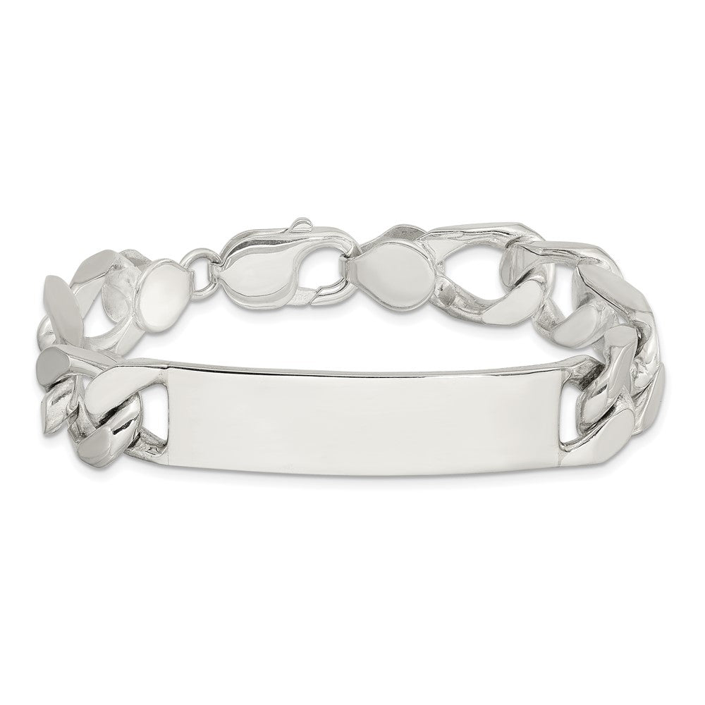Sterling Silver 8.5 inch Polished Engraveable Figaro Link ID Bracelet