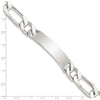 Sterling Silver 8.5 inch Polished Engraveable Figaro Link ID Bracelet