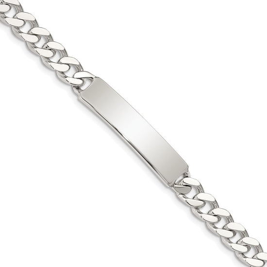 Sterling Silver 8inch Polished Engraveable Curb Link ID Bracelet