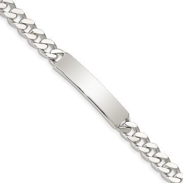 Sterling Silver 8inch Polished Engraveable Curb Link ID Bracelet