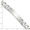 Sterling Silver Polished Engraveable Curb Link ID Bracelet