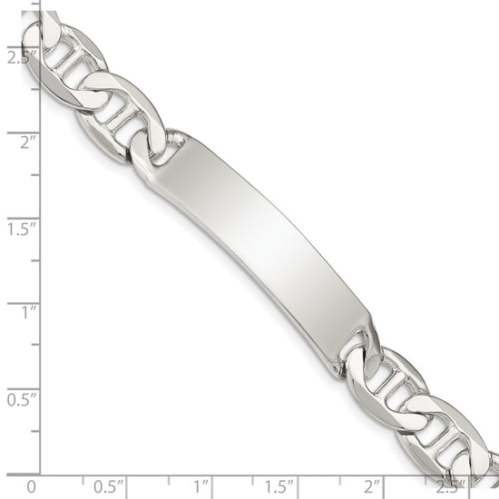 Sterling Silver 8.5inch Polished Engraveable Anchor Link ID Bracelet