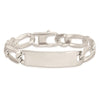 Sterling Silver Figaro Link ID Bracelet
