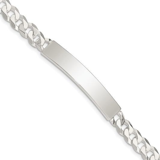 Sterling Silver Polished Engravable Curb Link 45x7.5mm Plate 7.5 inch ID Bracelet