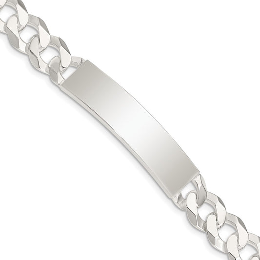 Sterling Silver Polished Engravable Curb Link 42x10mm Plate 7.5 inch ID Bracelet