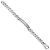 Sterling Silver Antiqued Satin Curb Link ID Bracelet