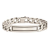 Sterling Silver Antiqued Satin Curb Link ID Bracelet