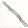 Sterling Silver Antiqued Satin Curb Link ID Bracelet