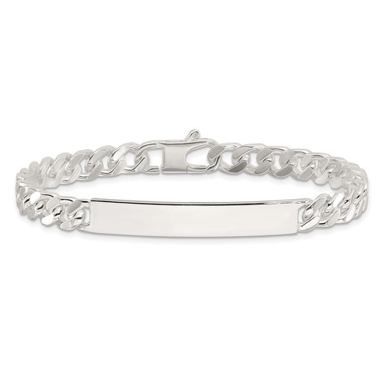 Sterling Silver 8in Curb ID Bracelet