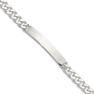 Sterling Silver Polished Engravable Curb Link 40x6.5mm Plate 8 inch ID Bracelet