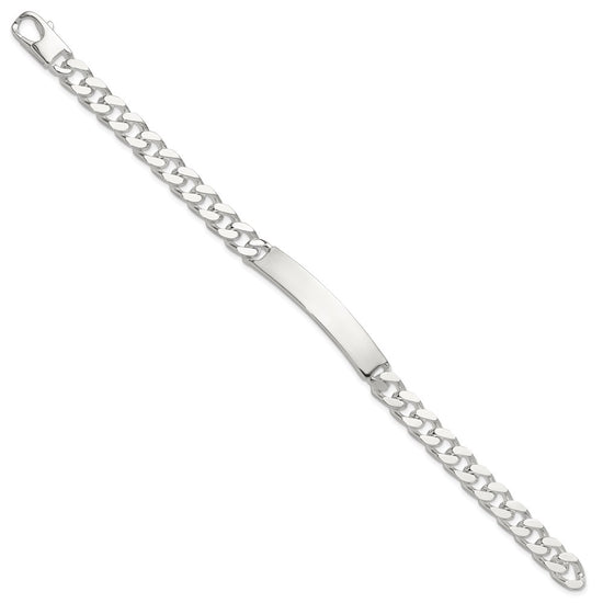 Sterling Silver 8in Curb ID Bracelet