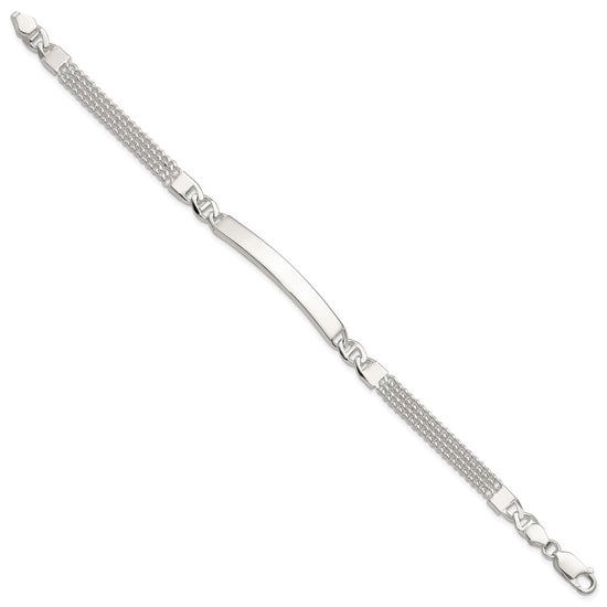 Sterling Silver Double Strand Curb Link 8in ID Bracelet