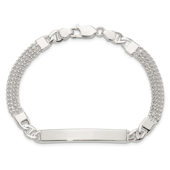 Sterling Silver Double Strand Curb Link 8in ID Bracelet
