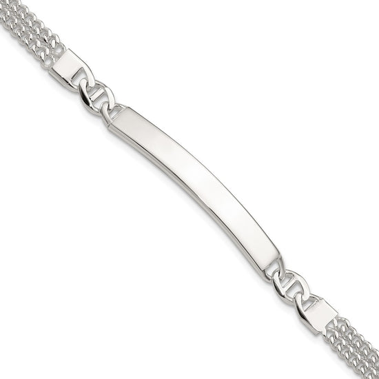 Sterling Silver Double Strand Curb Link 8in ID Bracelet