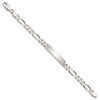 Sterling Silver Polished Engraveable Figaro Link ID Bracelet