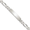 Sterling Silver Polished Engraveable Figaro Link ID Bracelet