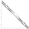 Sterling Silver Polished Engraveable Figaro Link ID Bracelet