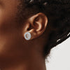 Sterling Silver Rhodium Diam. Earring Jacket