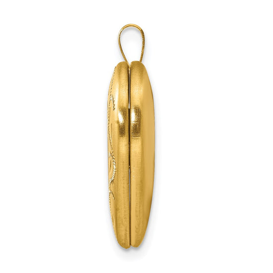 1/20 14K Gold Filled Polished & Satin Fancy Border 19mm Heart Locket