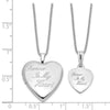 Sterling Silver RH-plated FOREVER 20mm/12mm Locket/Pendant Set