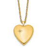 1/20 14K Gold Filled 20mm Polished/Satin Dia Star Heart Locket Necklace