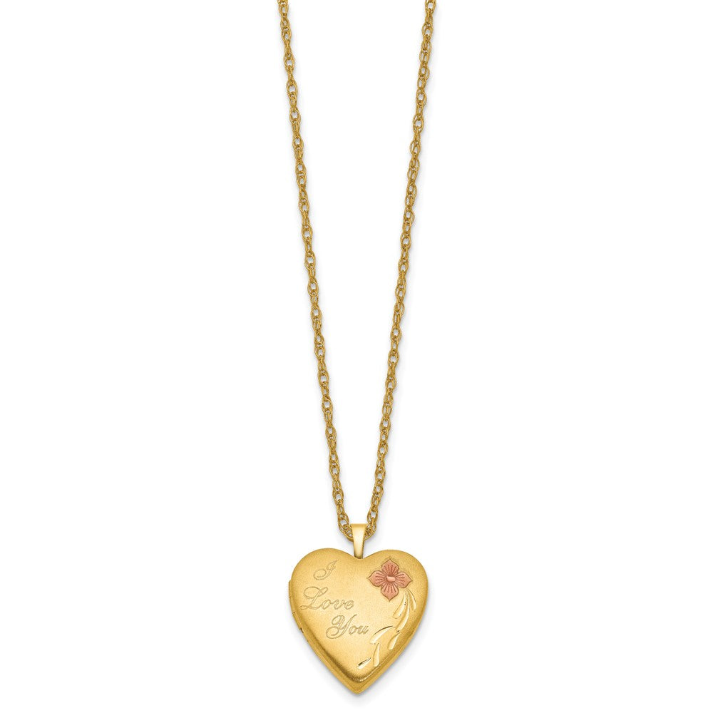 Gold Filled I LOVE YOU Enameled Heart Locket Necklace